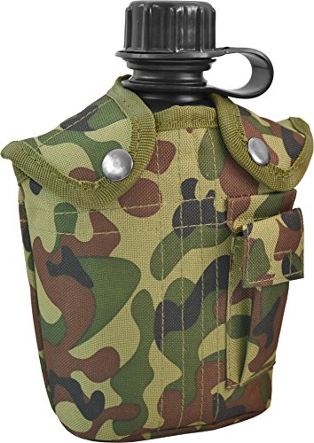 US Feldflasche mit Stoffbezug Army Style in verschiedenen Farben wählbar Farbe Woodland