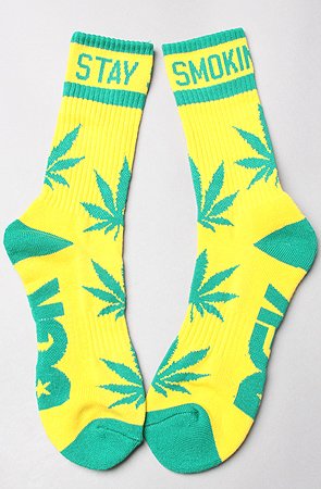 HUF dgk Weed socks (yellw/green)