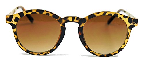 Klassische Sonnenbrille Hornbrille rund 40er 50er Jahre Pantobrille Vintage Look braun Leo