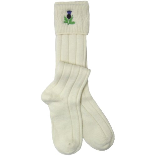 Kiltstrümpfe/Socken mit schottischer Distel - Natur - Größe 39,5-43