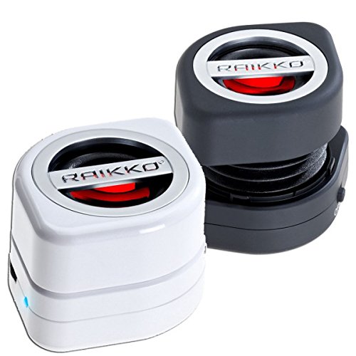 Raikko SCREW mini aktiv Lautsprecher inkl. Akku (2,7 Watt, 3,5mm Klinke, micro-USB) schwarz