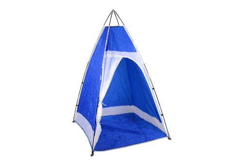 Duschkabine Duschzelt Camping blau weiß Zelt Gerätezelt 140 x 140 x 205 cm