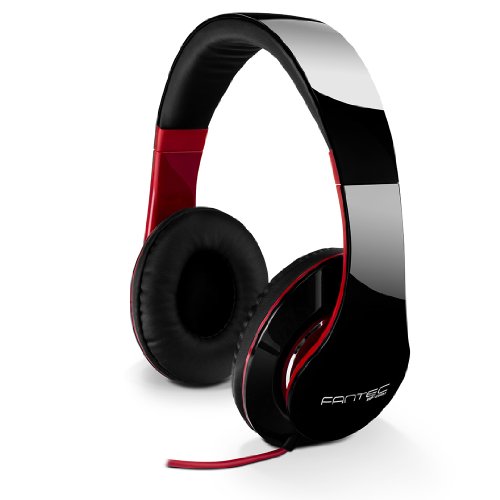 FANTEC SHP-250AJ Stereo Kopfhörer mit Bügel, on Ear, 3,5 mm Klinkestecker, schwarz/rot